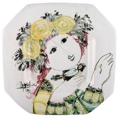 Bjørn Wiinblad, Own Studio "the Blue House" Rare Unique Large Dish