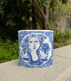 Bjørn Wiinblad Porcelain Pillow Vase for Rosenthal Studio Line, Germany, c.1980