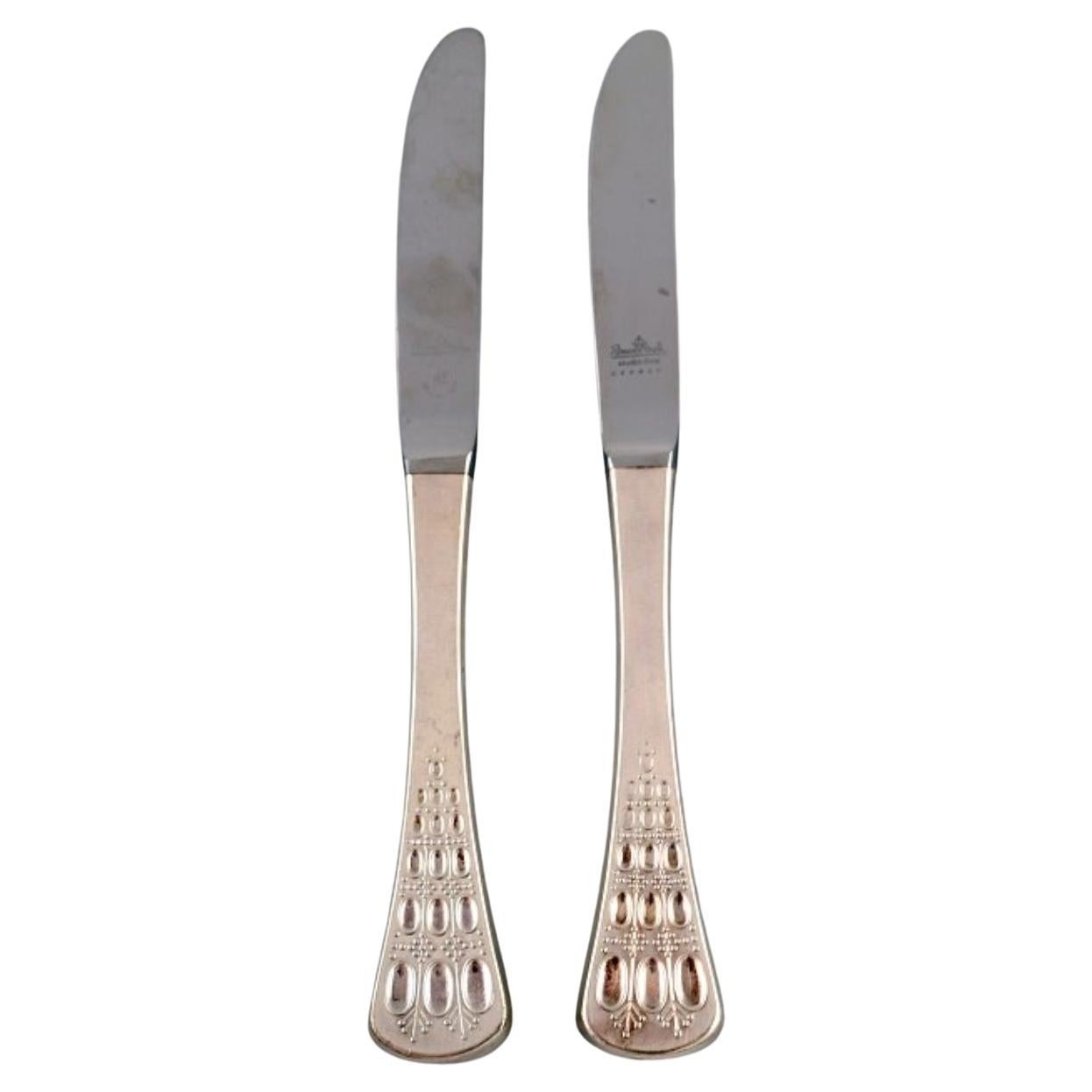 Bjørn Wiinblad, "Romanze' for Rosenthal, Two Lunch Knives in Sterling Silver For Sale