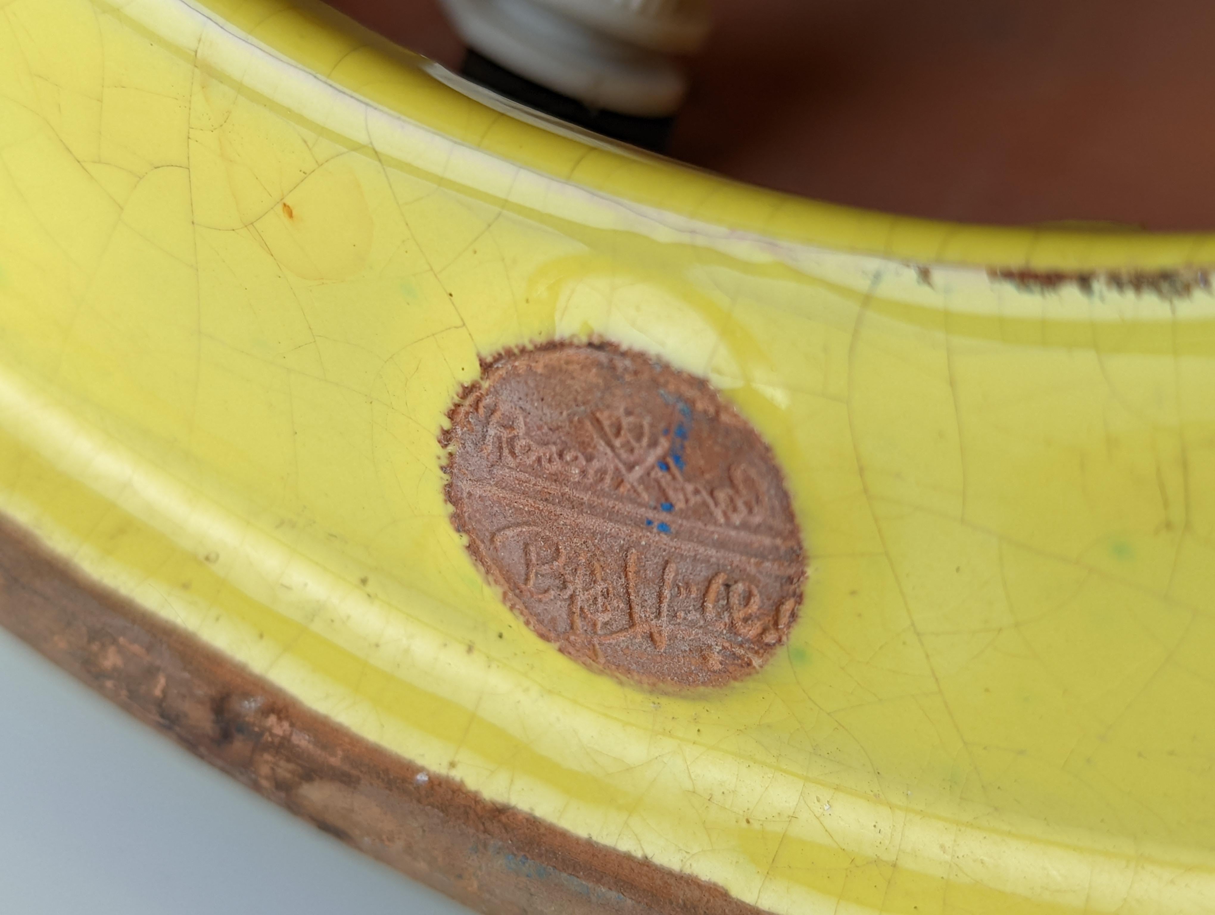 Vernissé Bjørn Wiinblad Lampe de table Rosenthal en céramique émaillée jaune Danemark années 1970 en vente