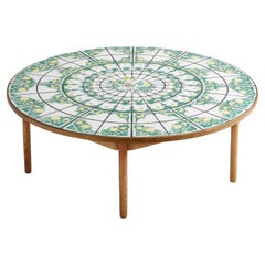 Bjørn Wiinblad Round Coffee Table with Ceramic Tiles