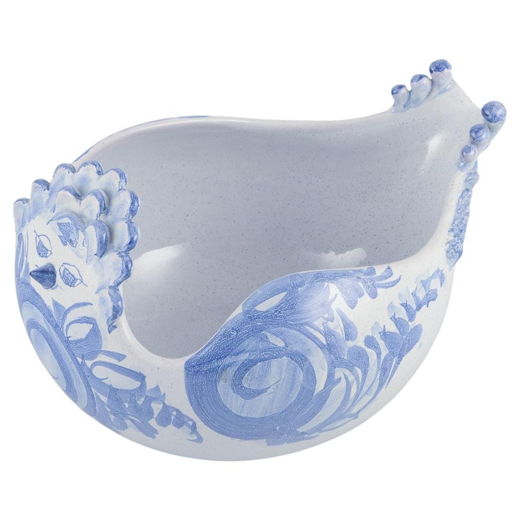 Bjørn Wiinblad, The Blue House. Large ceramic bowl shaped like a bird.