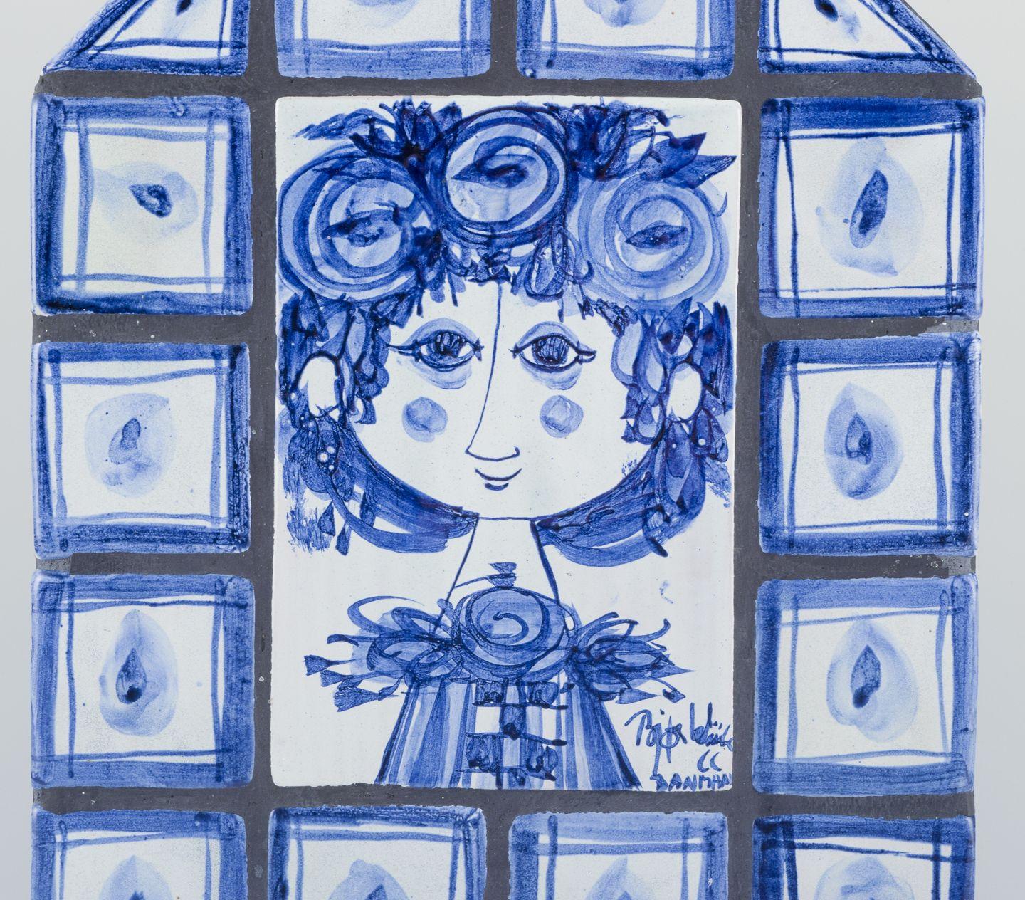 Scandinavian Modern Bjørn Wiinblad, The Blue House, own studio. Candle holder wall plaque.