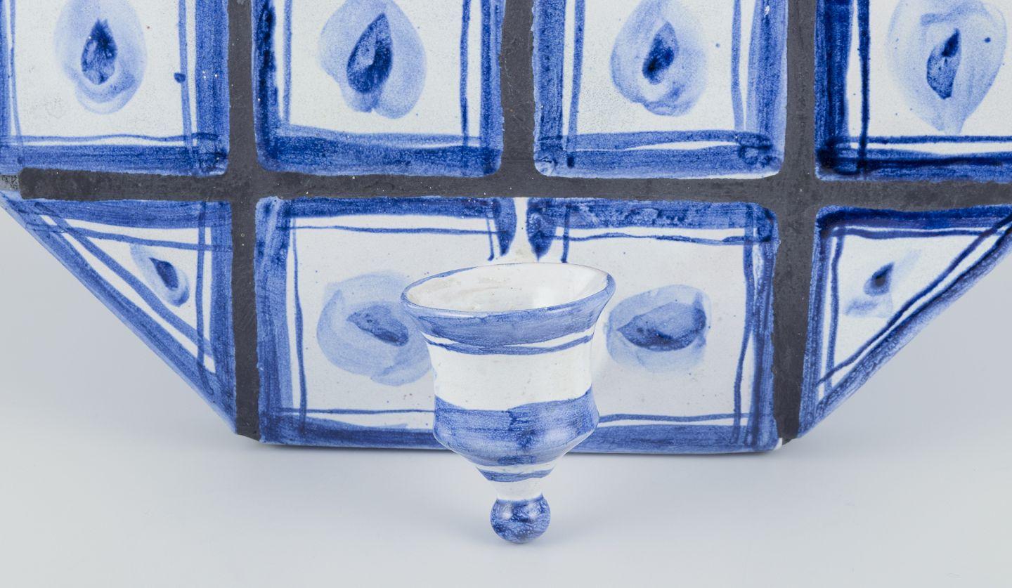 Danish Bjørn Wiinblad, The Blue House, own studio. Candle holder wall plaque.