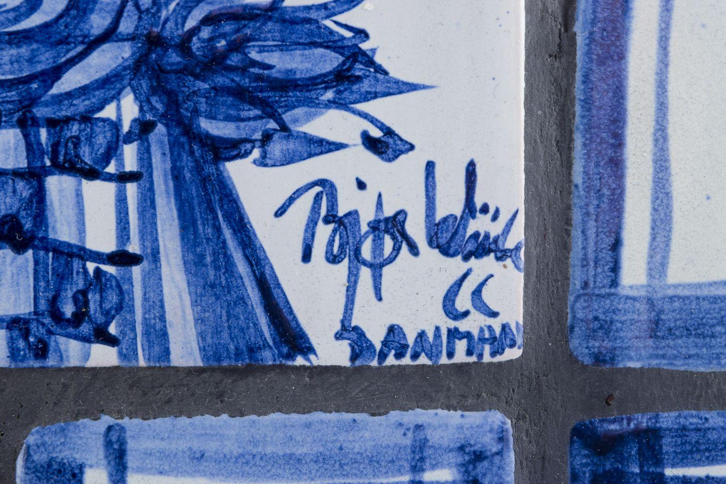 Bjørn Wiinblad, The Blue House, own studio. Candle holder wall plaque. In Excellent Condition In København, Copenhagen