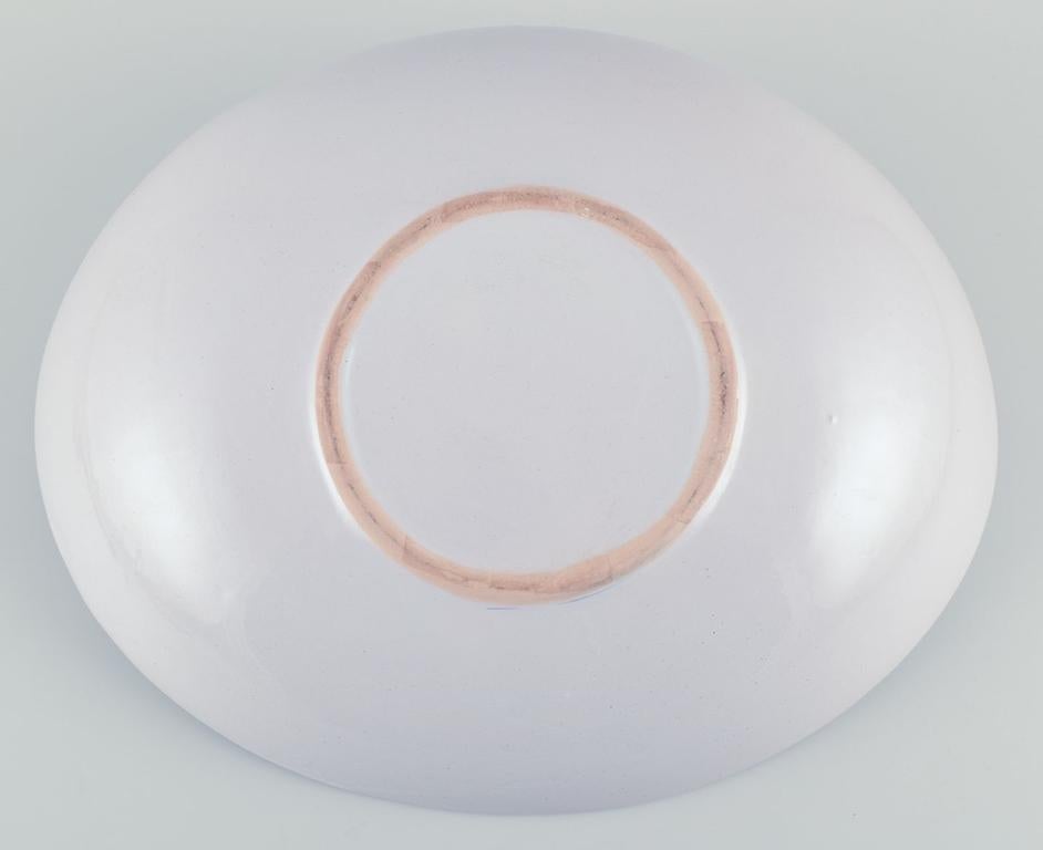 Ceramic Bjørn Wiinblad, The Blue House, own workshop. Large oval ceramic bowl. For Sale