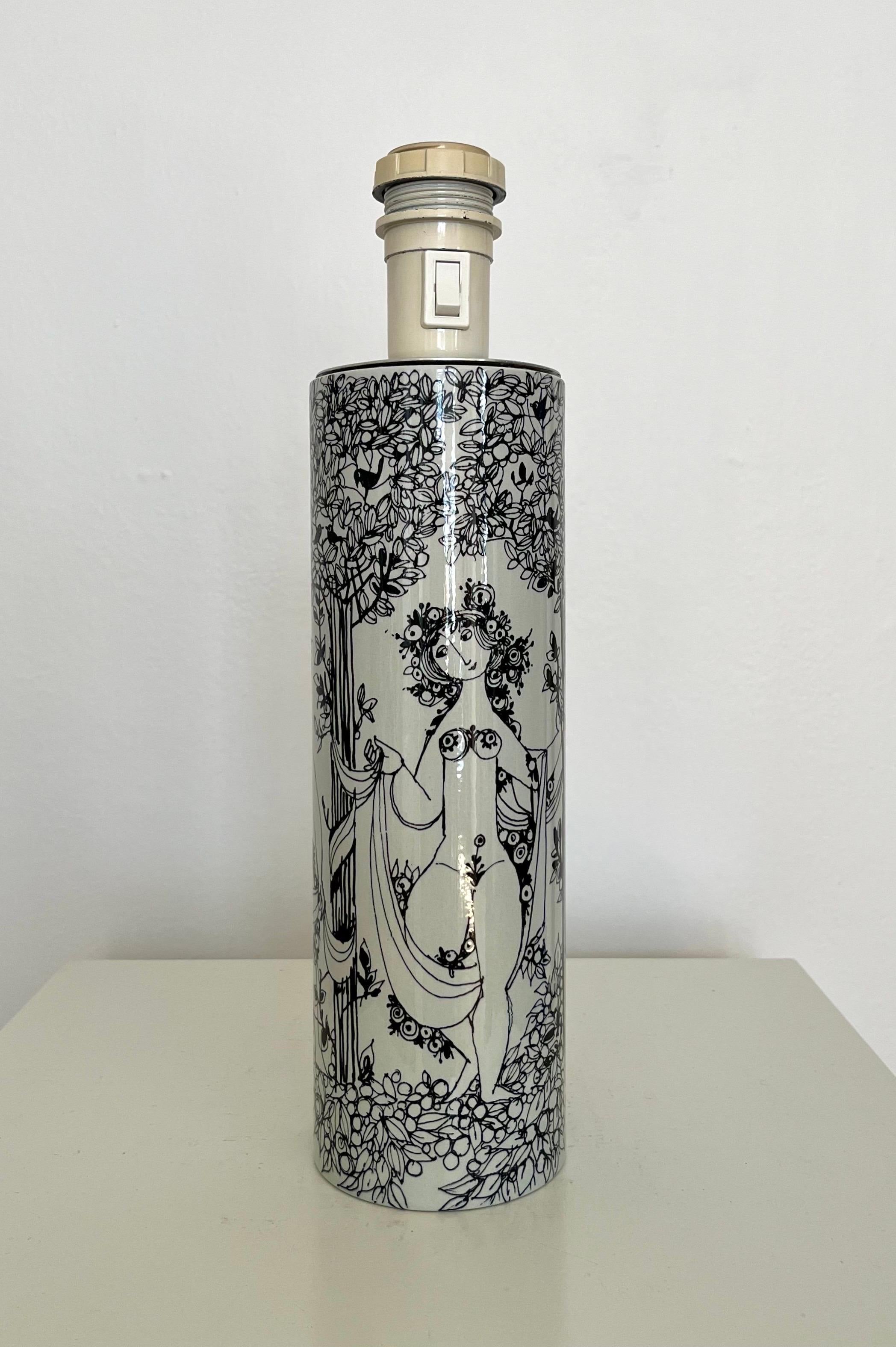Danish Bjørn Wiinblad ‘Three Graces’ Table Lamp for Nymølle, Denmark, 1960s/1970s For Sale