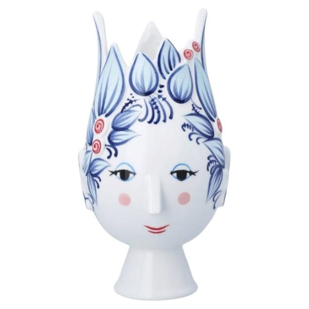 Vaso "Titania" di Bjørn Wiinblad, ceramica blu dipinta a mano, stile scandinavo in vendita