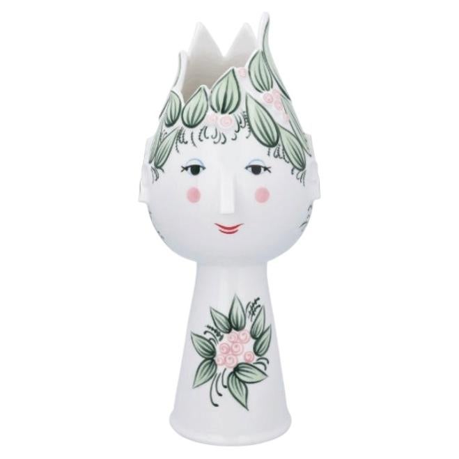 Bjørn Wiinblad Titania Vase, Hand-Painted Ceramic, Green, Modern