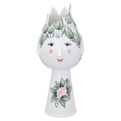 Bjørn Wiinblad Titania Vase, Hand-Painted Ceramic, Green, Modern