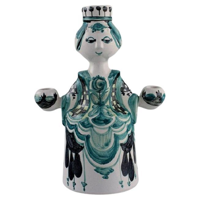 Bjørn Wiinblad Unique Ceramic Candle Holder, Angel, Dated 1984