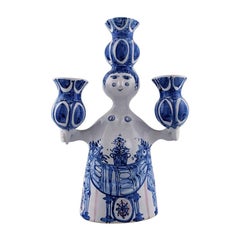 Bjørn Wiinblad Unique Ceramic Candleholder / Figure, Woman