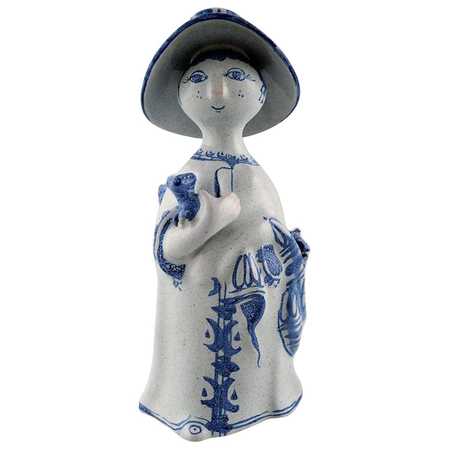 Bjørn Wiinblad Unique Ceramic Figure, Aunt, Stamp 1963, the Blue House