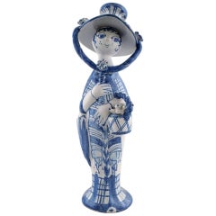 Bjørn Wiinblad Unique Ceramic Figure from the Blue House, "Autumn"