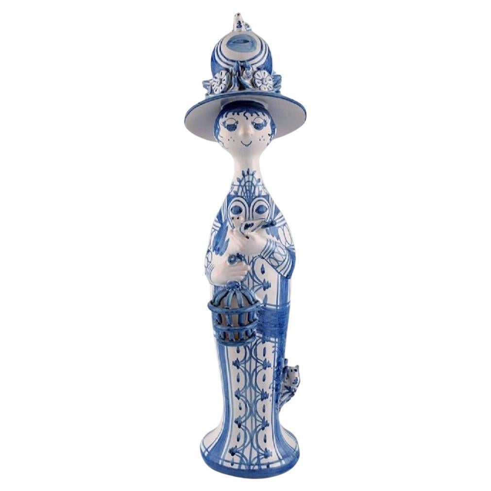 Bjørn Wiinblad Unique Ceramic Figure, "Spring" in Blue "Seasons"