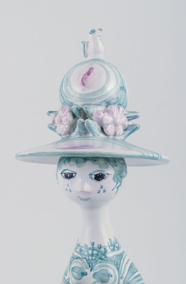 Danish Bjørn Wiinblad, unique ceramic figure. ‘Spring’ in green, ‘The Seasons
