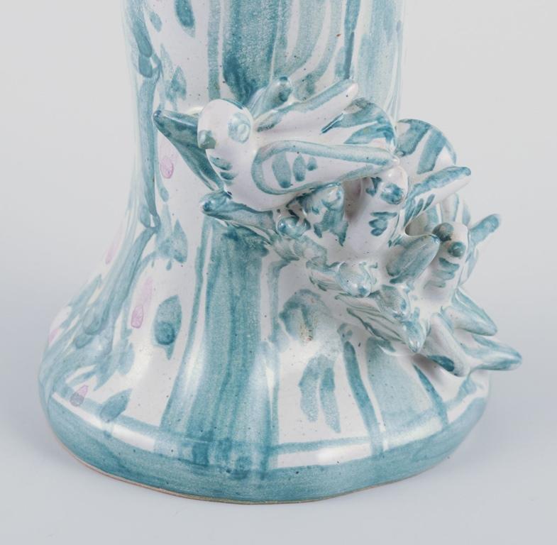 Glazed Bjørn Wiinblad, unique ceramic figure. ‘Spring’ in green, ‘The Seasons