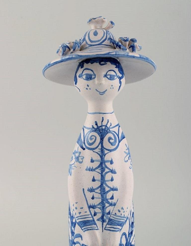 Scandinavian Modern Bjørn Wiinblad Unique Ceramic Figure, Summer in Blue Seasons, 1979