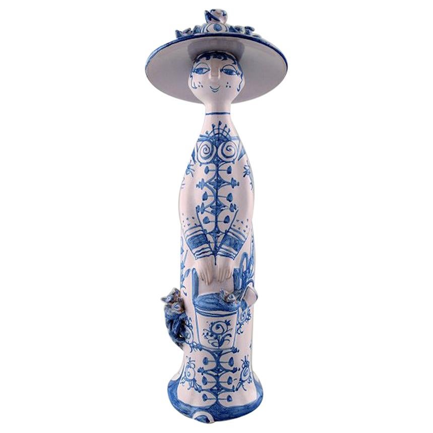 Bjørn Wiinblad Unique Ceramic Figure, "Summer" in Blue "Seasons"