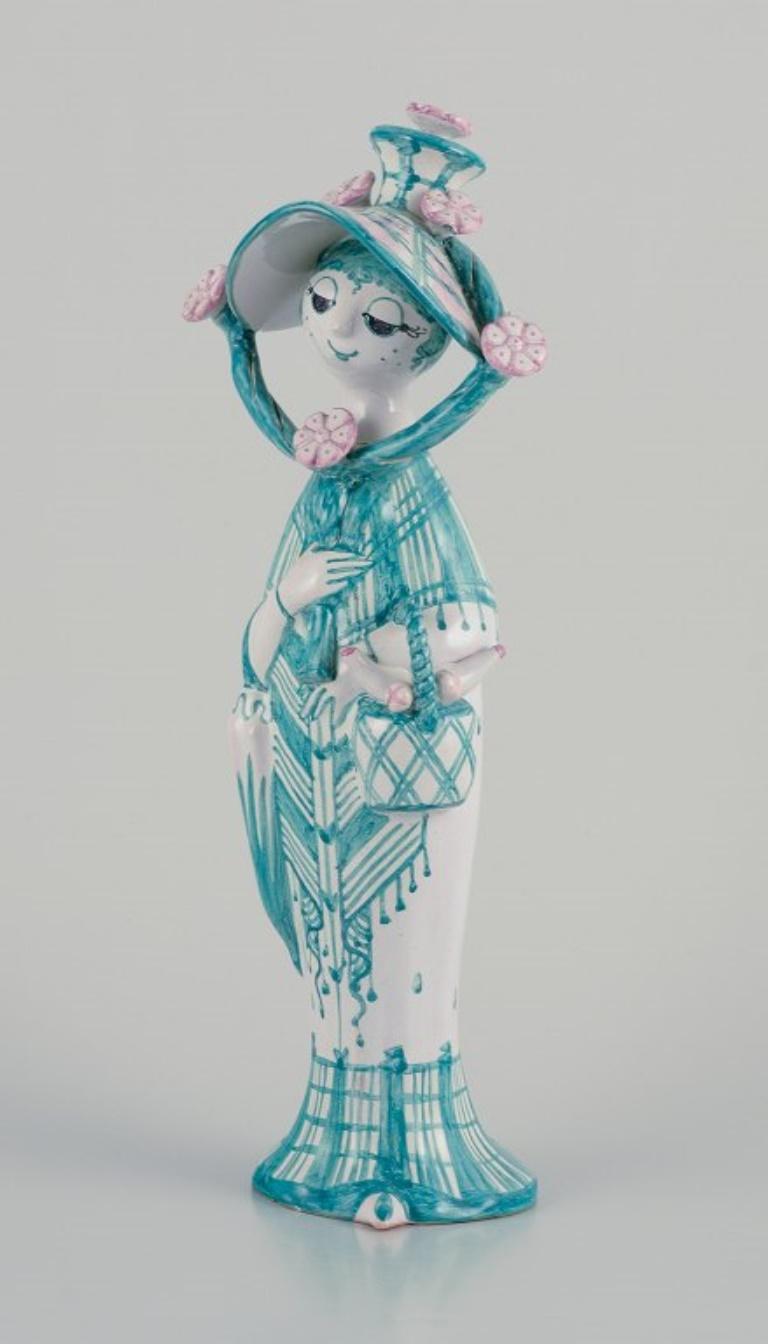 Bjørn Wiinblad (1918-2006), unique ceramic figurine. 
