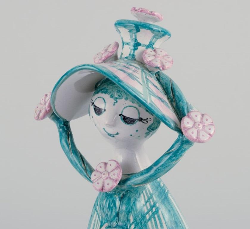 Scandinavian Modern Bjørn Wiinblad, unique ceramic figurine. 