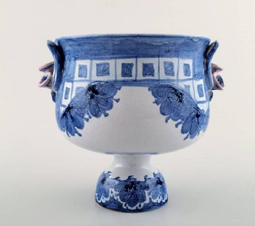 Scandinavian Modern Bjørn Wiinblad Unique Ceramic Vase, the Blue House, Own Studio