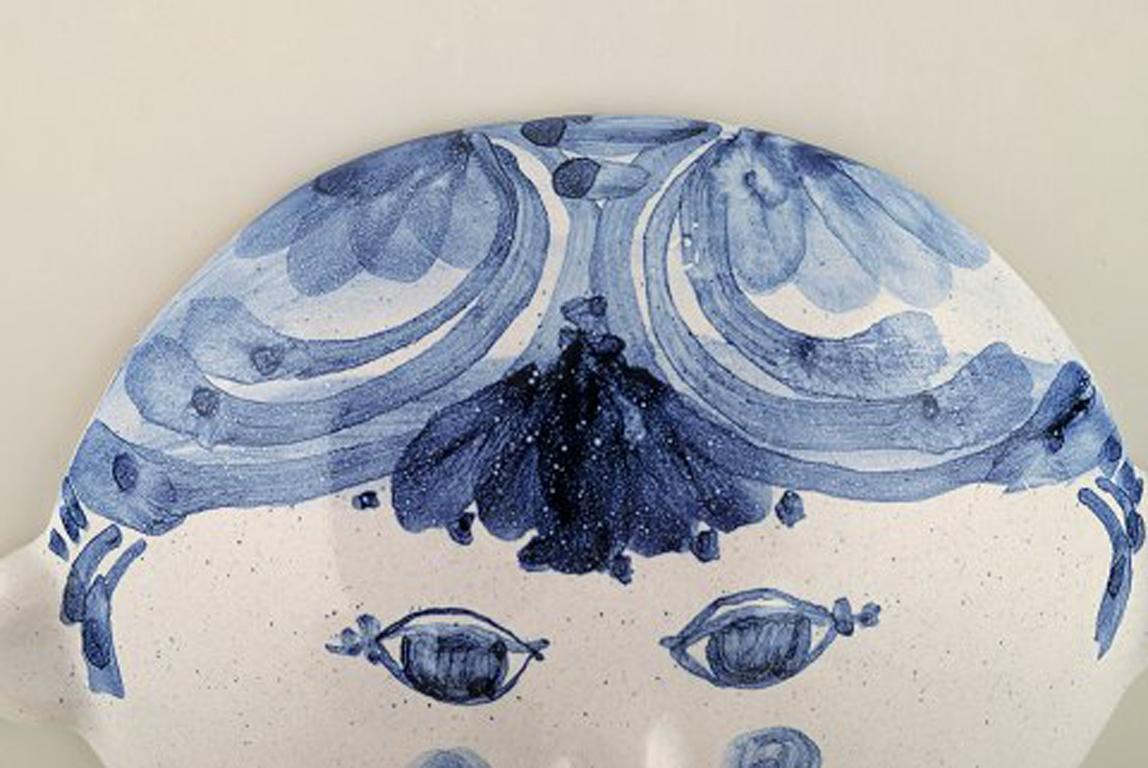 Scandinavian Modern Bjørn Wiinblad Unique Ceramic Wall Relief in the Form of Face, Model A3