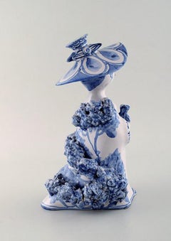Bjørn Wiinblad Unique Ceramics Figure, Aunt, 2002, The Blue House