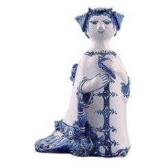 Bjørn Wiinblad Unique Ceramics Figure, Aunt, 2002, The Blue House
