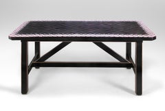 Bjørn Wiinblad, Unique Danish Rectangular Artisan Tile-Top Table, Signed