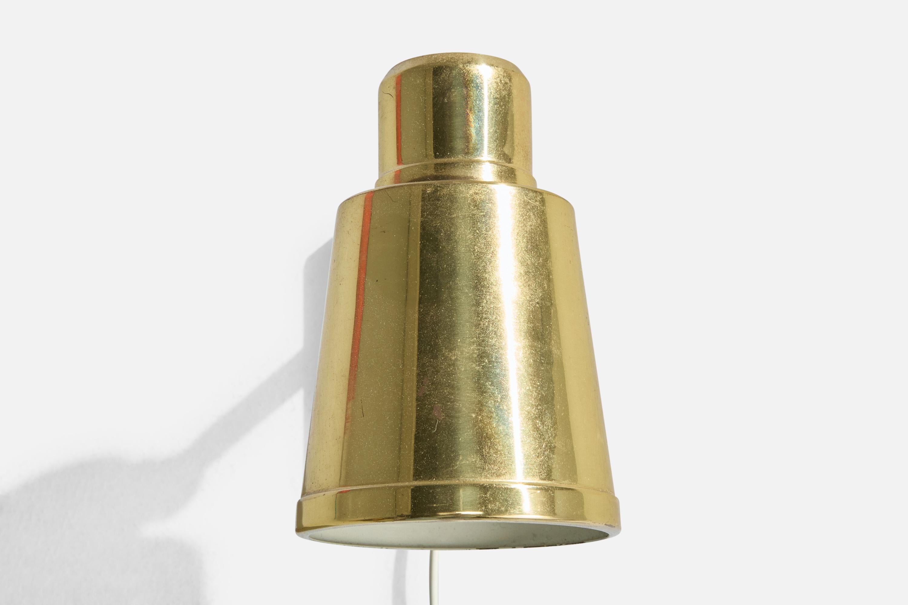 BJS Skellefteå, Applique, Teck, Laiton, Suède, années 1950 en vente 2
