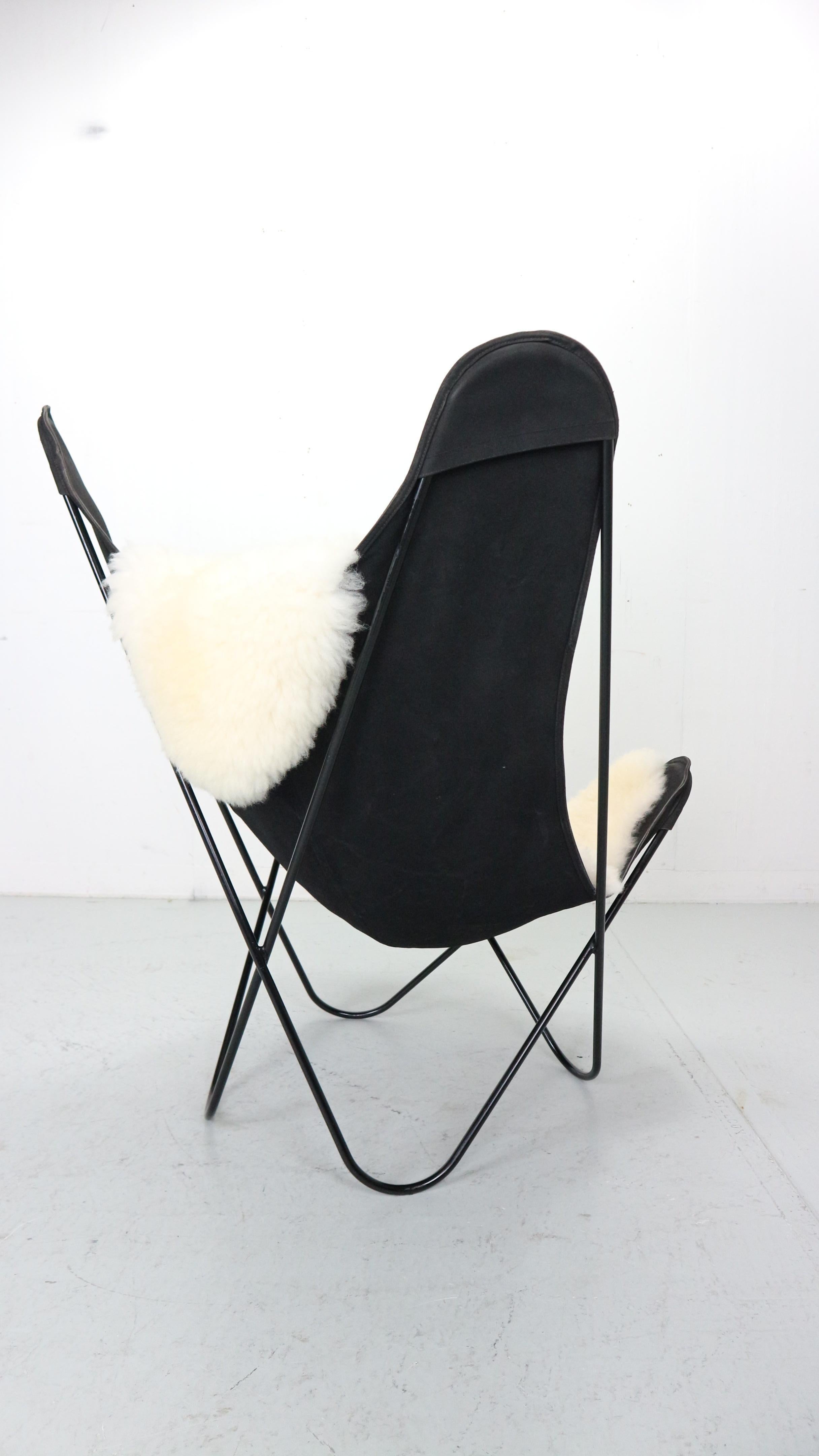 BKF Butterfly Chair by Jorge Hardoy-Ferrari for Knoll, 1960s incl. Sheepskin For Sale 5