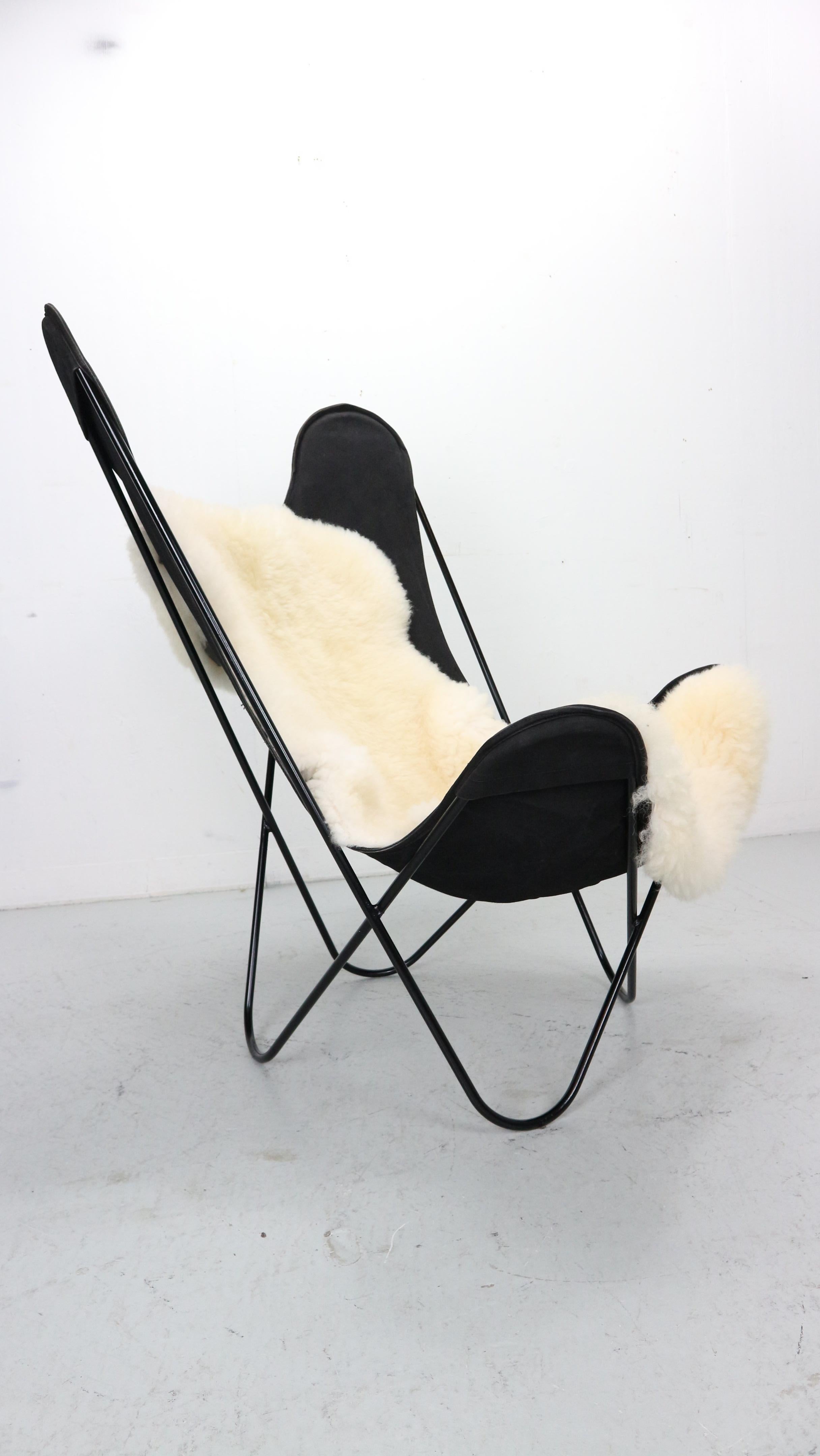 BKF Butterfly Chair by Jorge Hardoy-Ferrari for Knoll, 1960s incl. Sheepskin For Sale 11