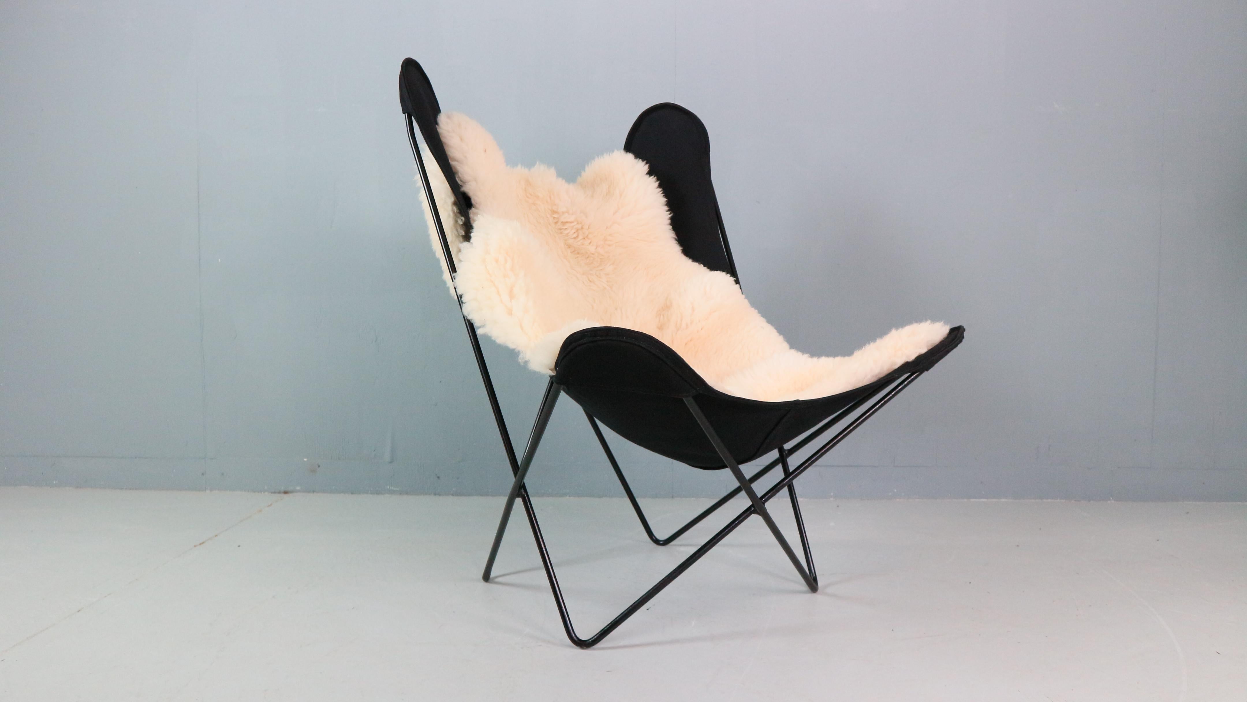 BKF Schmetterlingsstuhl von Jorge Hardoy-Ferrari für Knoll, 1960er Jahre einschließlich Schafsleder (Moderne der Mitte des Jahrhunderts) im Angebot