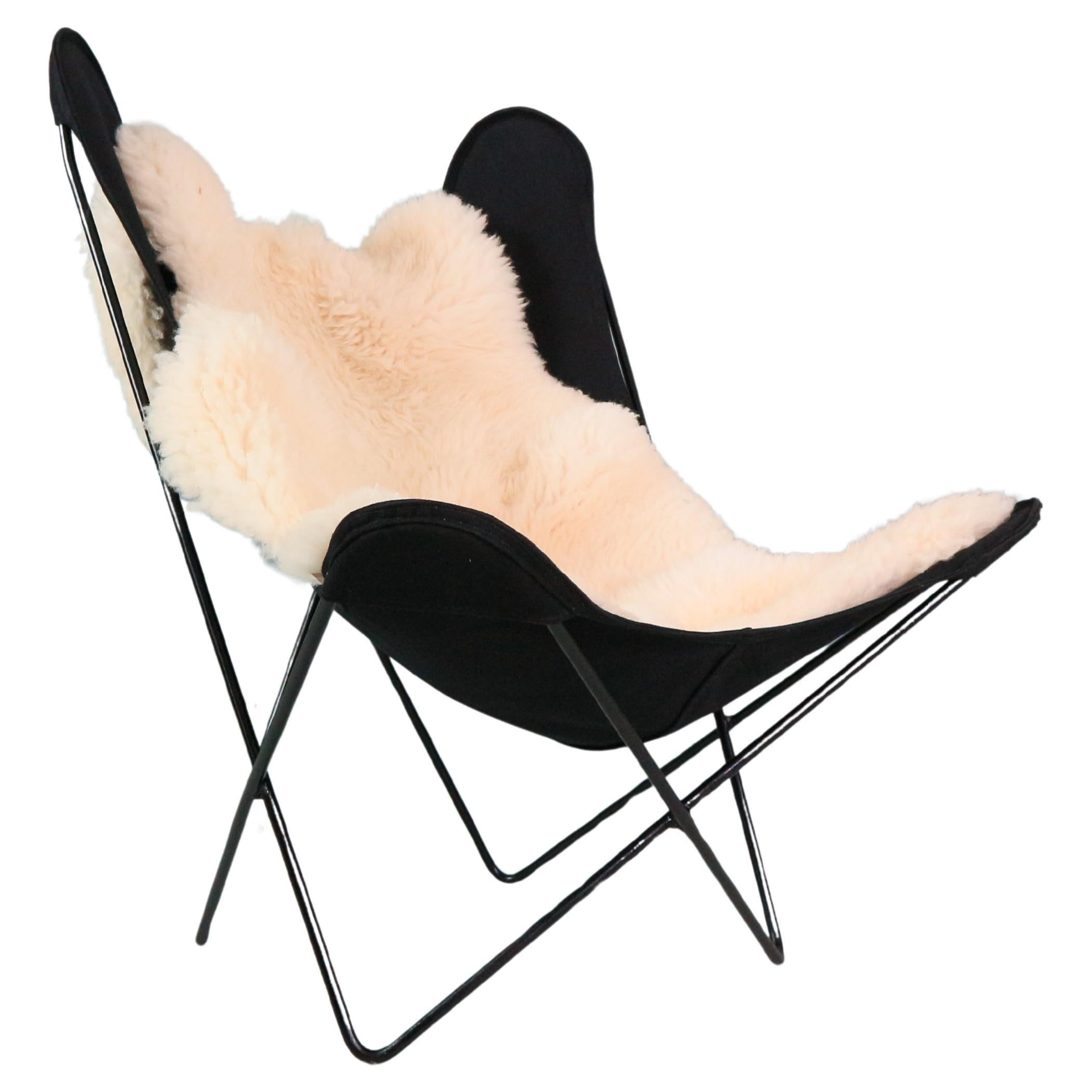 BKF Butterfly Chair by Jorge Hardoy-Ferrari for Knoll, 1960s incl. Sheepskin