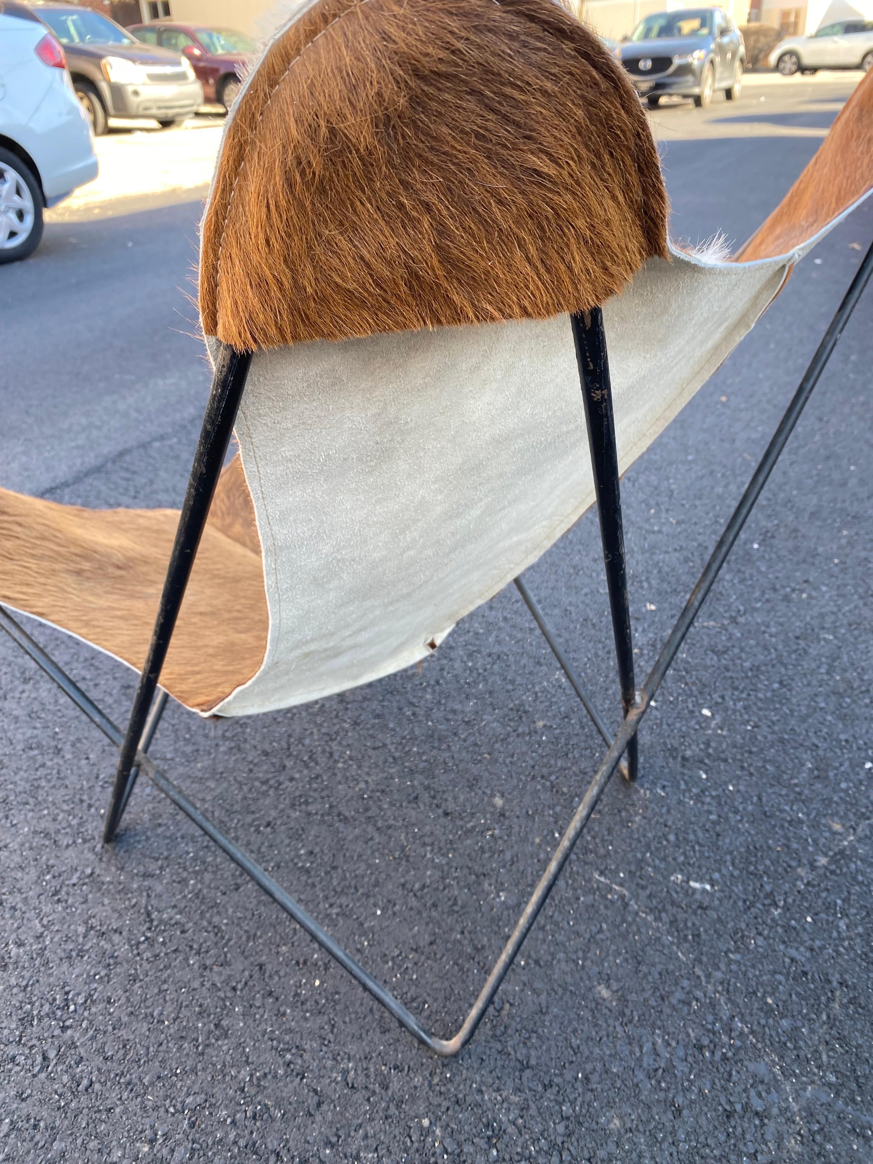 BKF Hardoy for Knoll Butterfly Chair with New Cowhide Sling For Sale 3