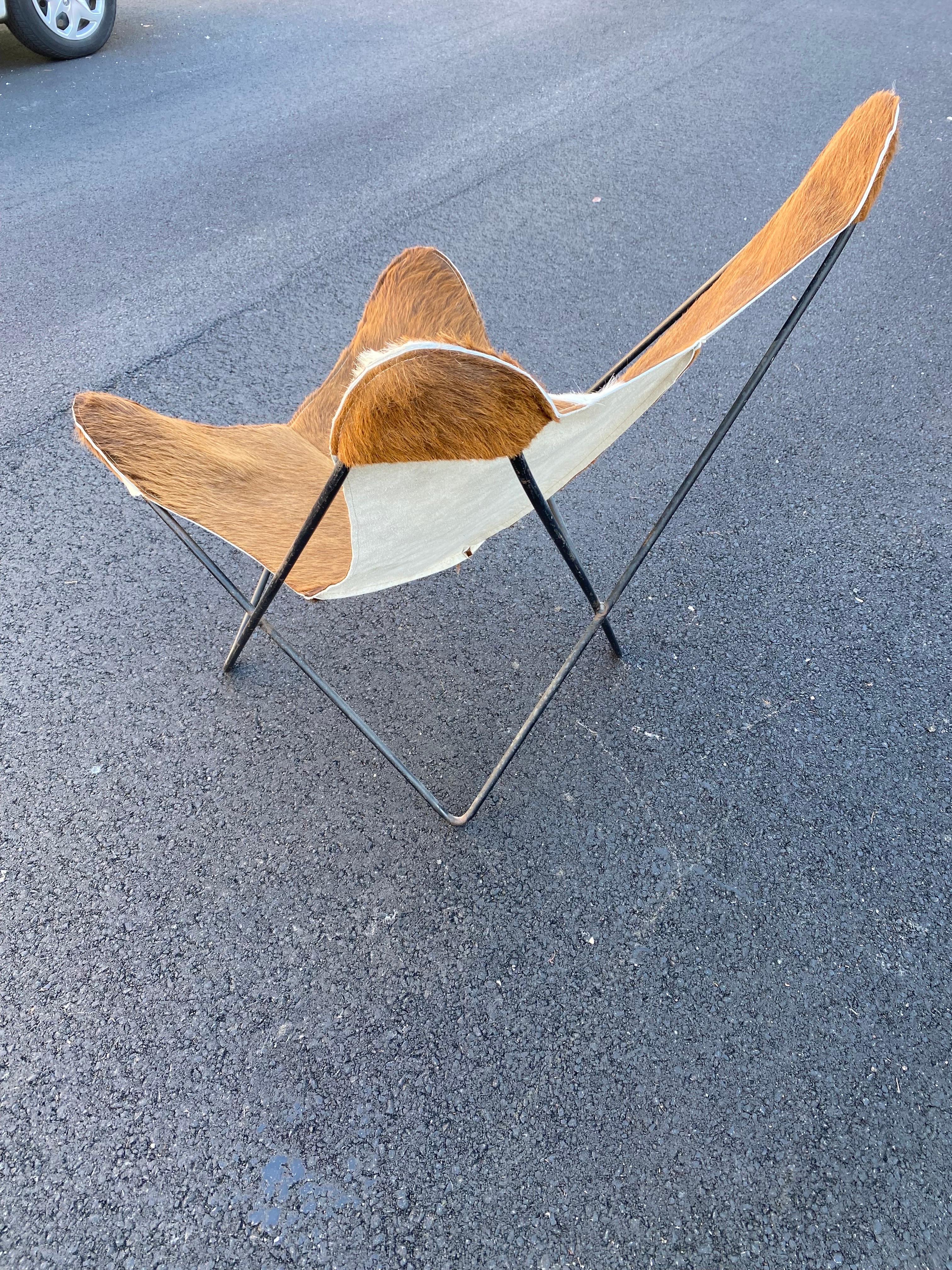 BKF Hardoy for Knoll Butterfly Chair with New Cowhide Sling For Sale 2