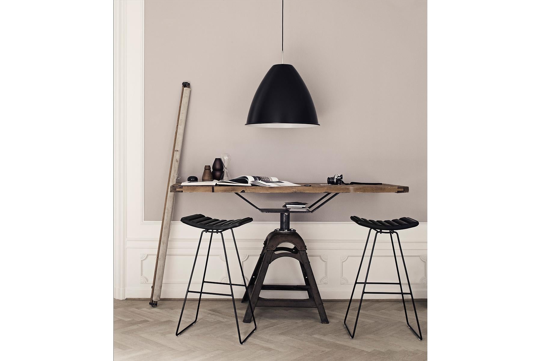 Mid-Century moderno Ciondolo BL 9, base in ottone, extra large, grigio in vendita