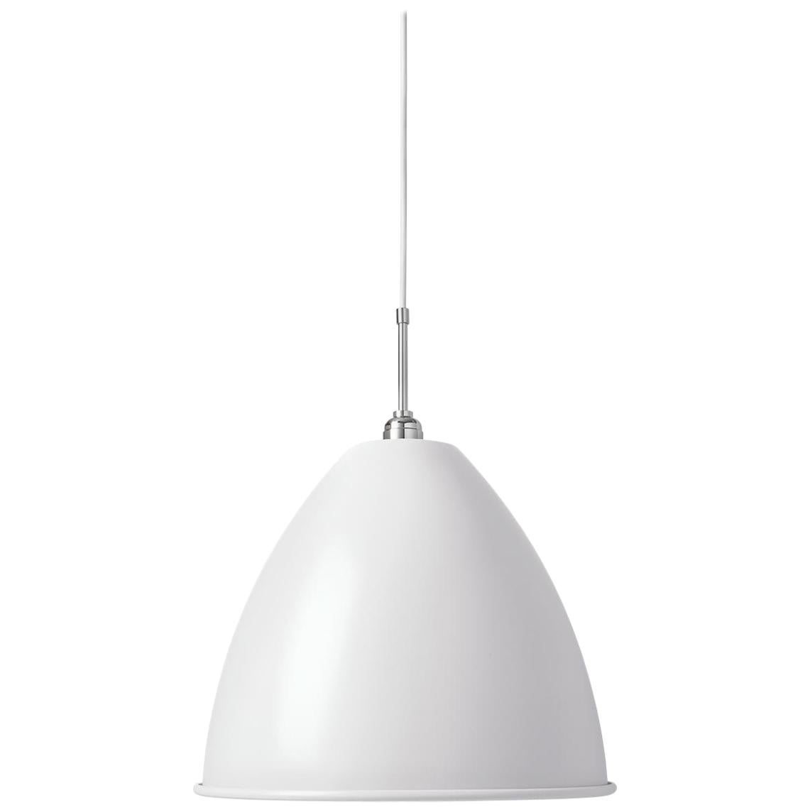 Ciondolo BL 9, base cromata, grande, bianco