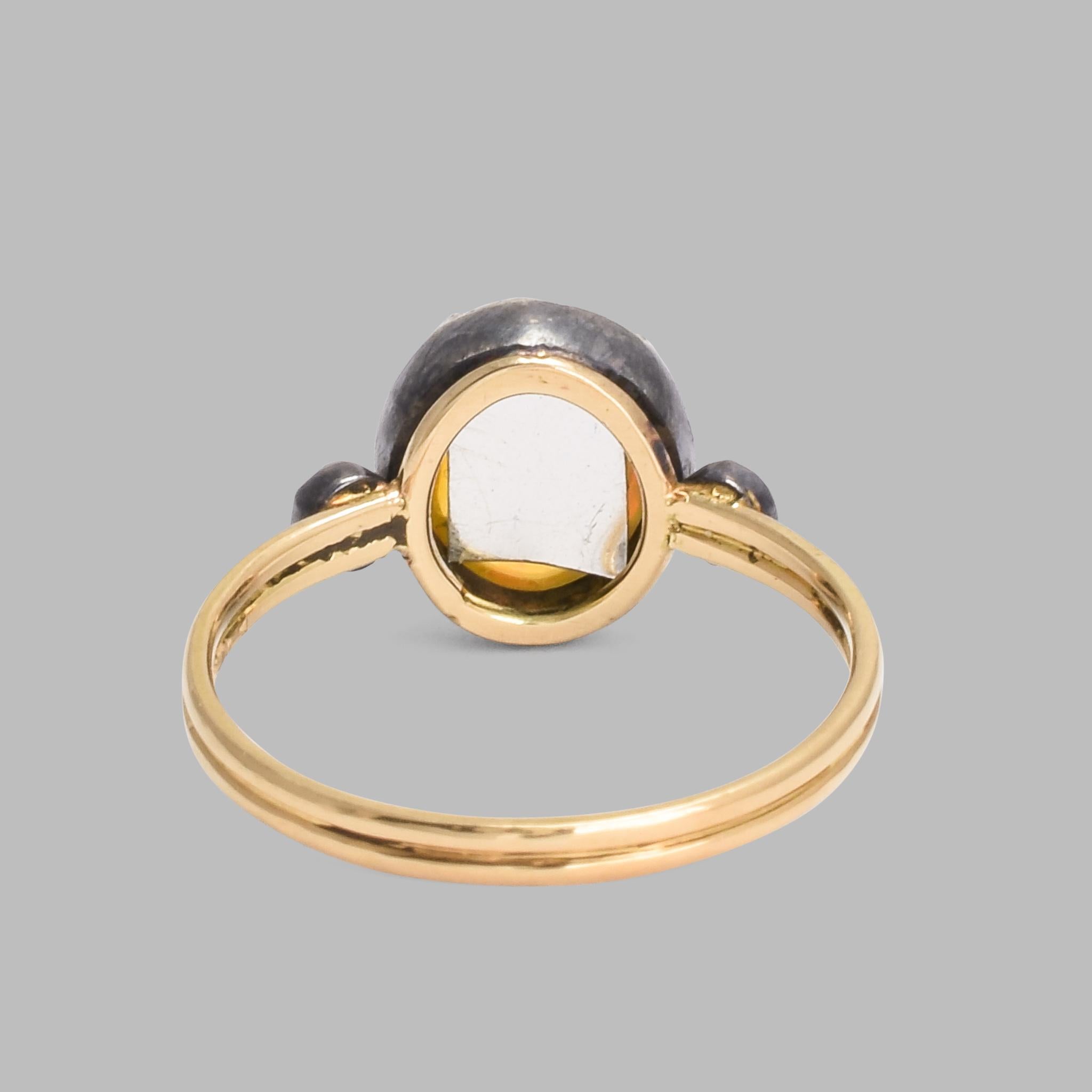 Georgian BL Bespoke Jelly Opal Power Ring For Sale