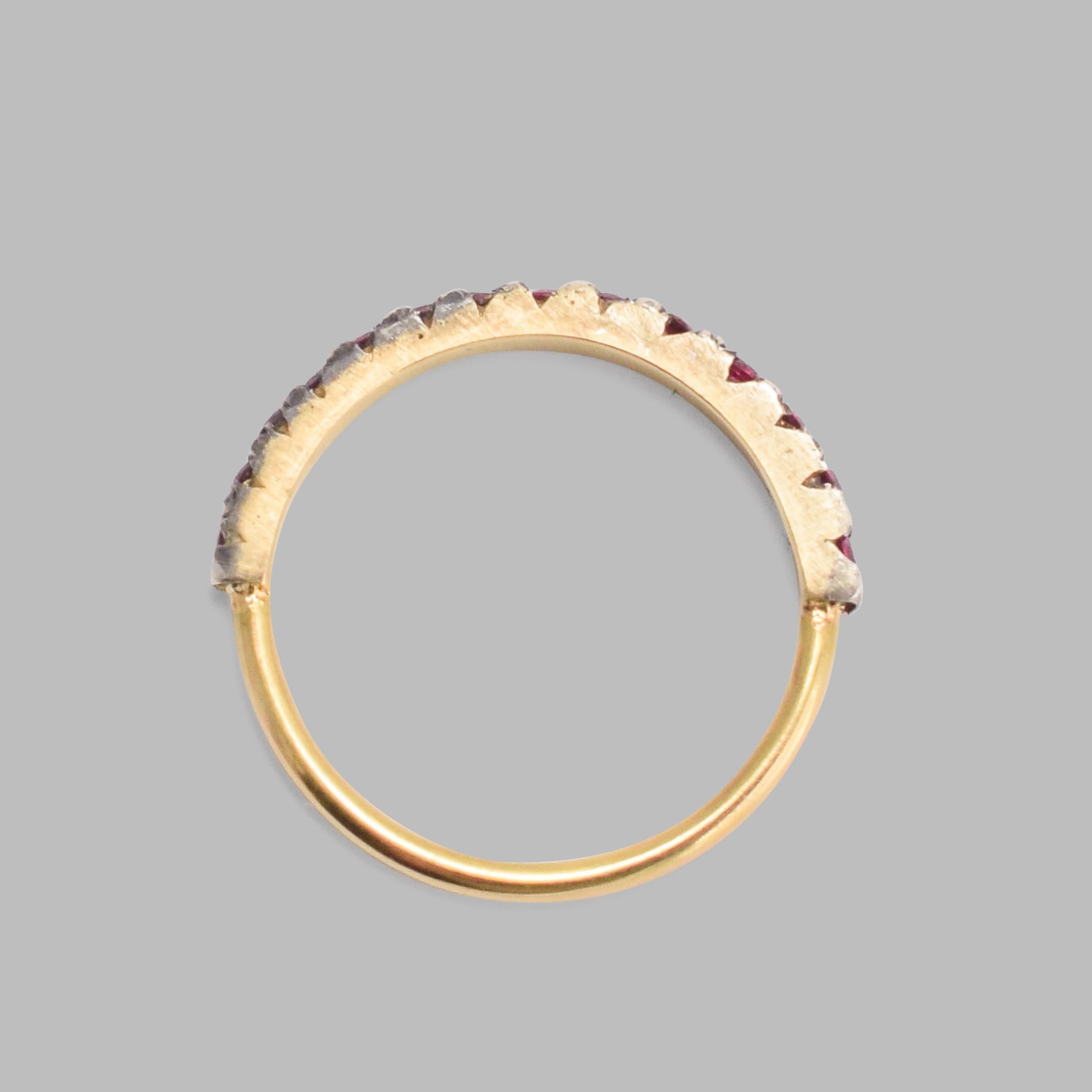 BL Bespoke Ruby Half Hoop Stacking Ring In New Condition For Sale In Sale, Cheshire