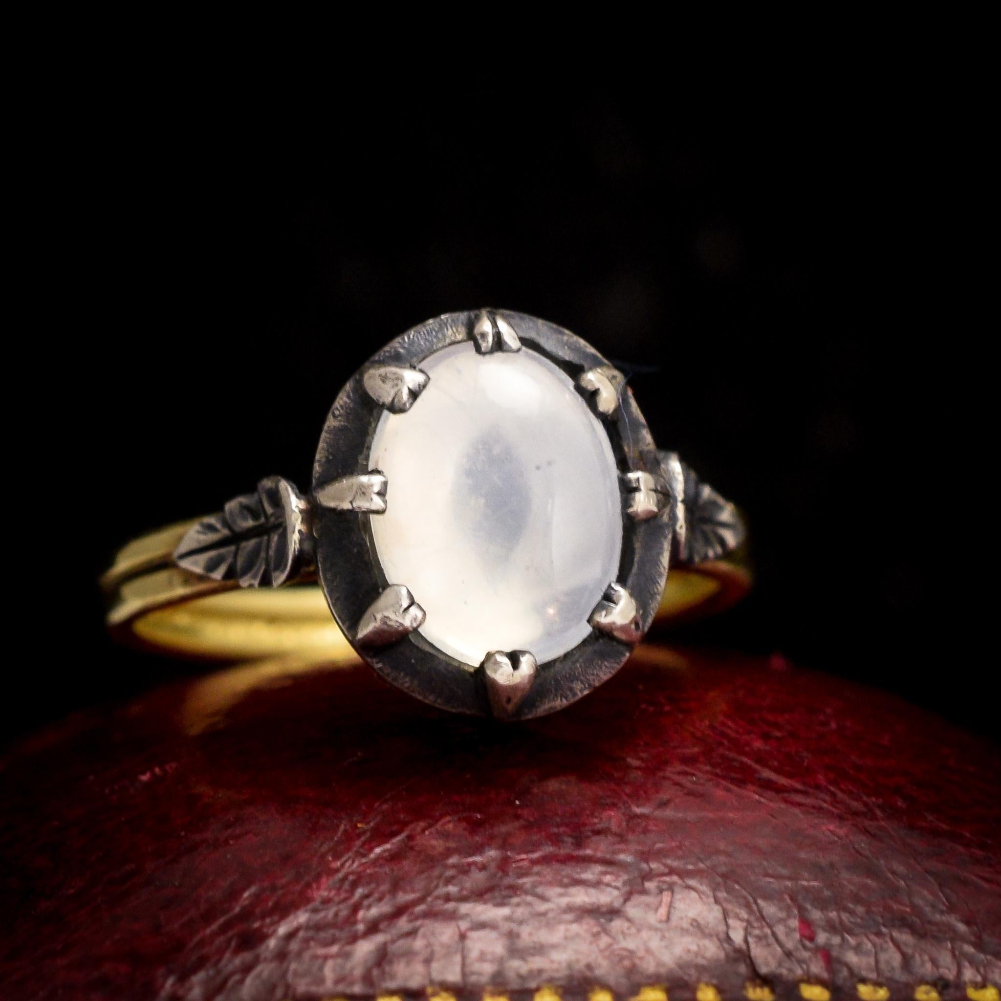 BL Bespoke White Moonstone Power Ring For Sale 2