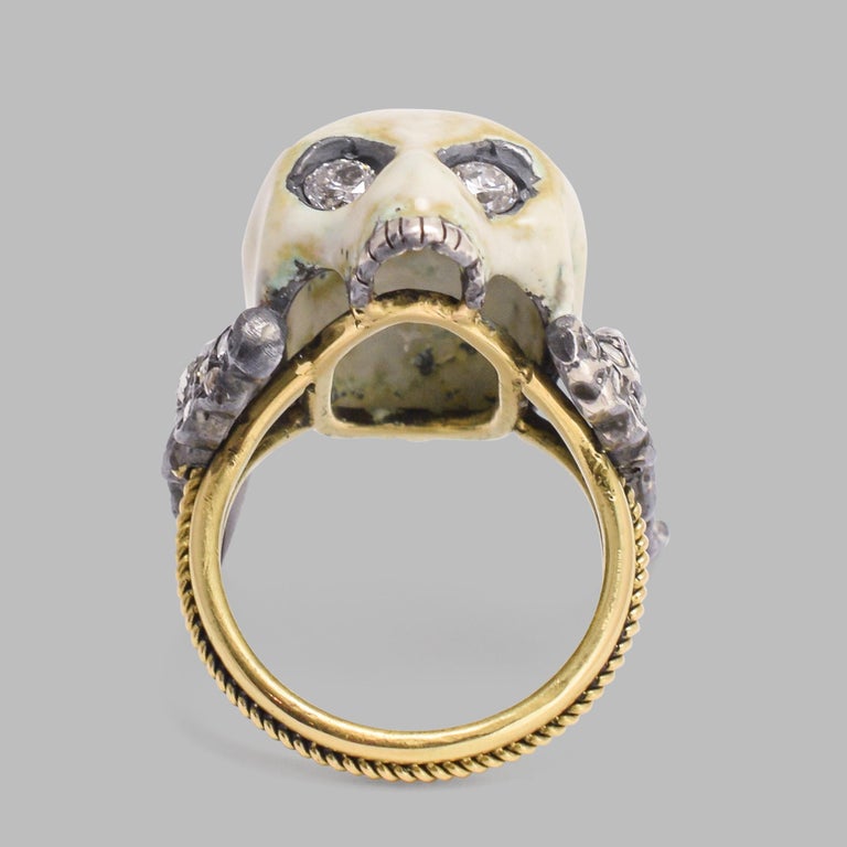 BL Bespoke Winged Skull Memento Mori Ring at 1stDibs