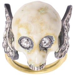 BL Bespoke Winged Skull Memento Mori Ring