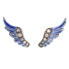 BL Bespoke Wings of Hermes Diamond Stud Earrings