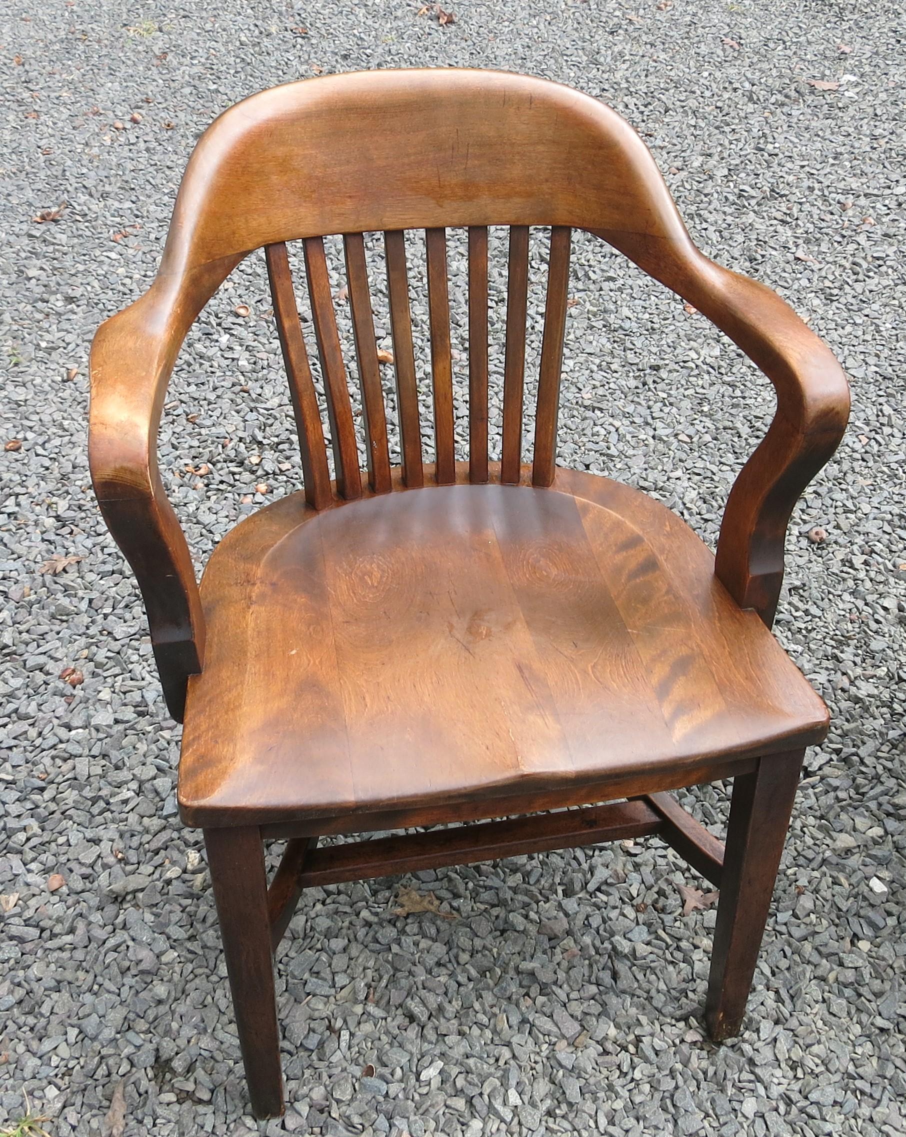 Solid wood B.L. Marble bankers chairs. They are 23.75
