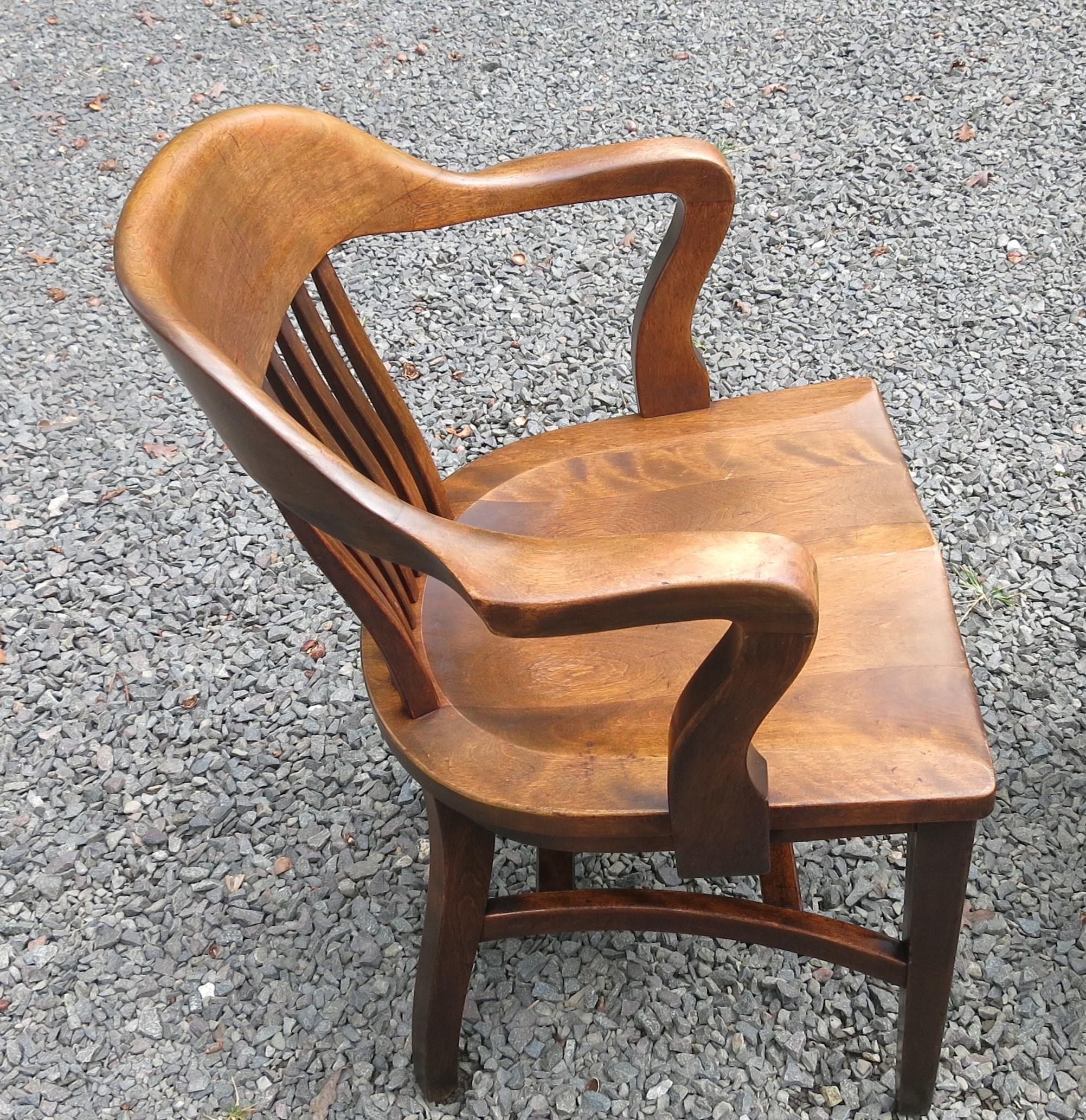 B.L. Marble Bankers Chairs Pair In Good Condition In Newtown, CT