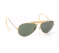 B&L RAY BAN c.1970's BAUSCH & LOMB "Outdoorsman" Metal Frame Aviator Sunglasses