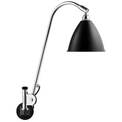 Lampada da parete BL6, Cromo, Nero