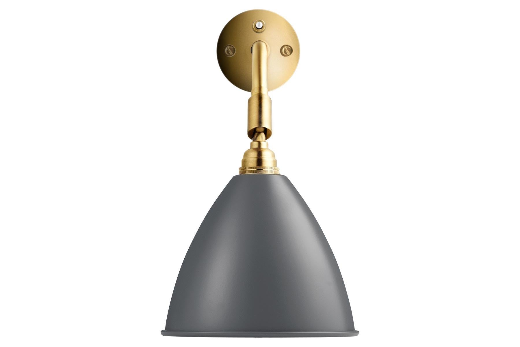 Mid-Century Modern BL7 Wall Lamp, Brass, Grey